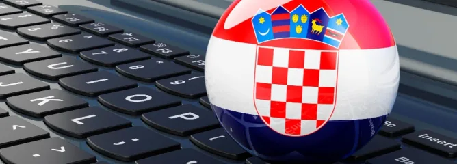 Флаг Хорватии в виде шара на клавиатуре