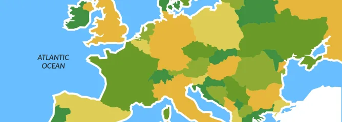 Нарисованная зеленная карта Европы
