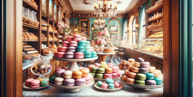 How to move to France. French macaroon.