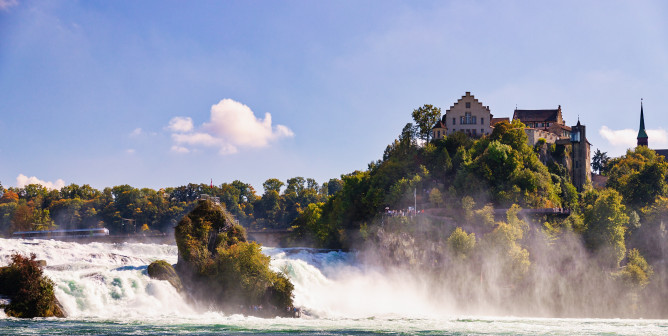 The castle in Schaffhausen towers above the Rhine Falls – you couldnt imagine a better view from the windows.