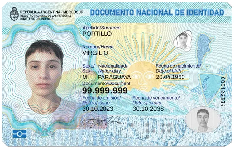 Аргентинский Documento Nacional de Identidad (DNI)