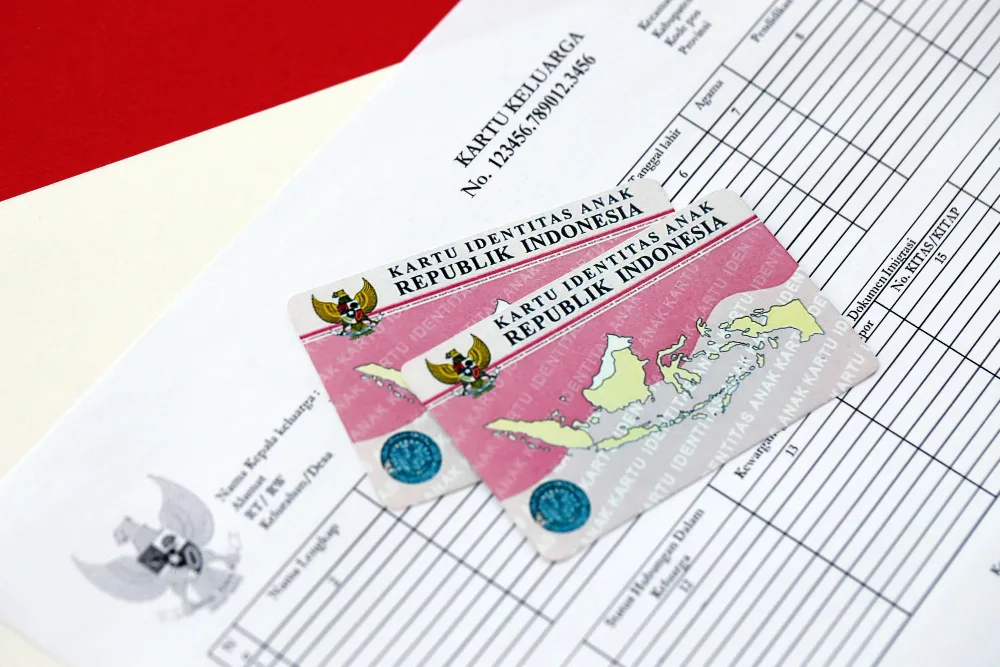 Карты Республики Индонезии лежат на документах