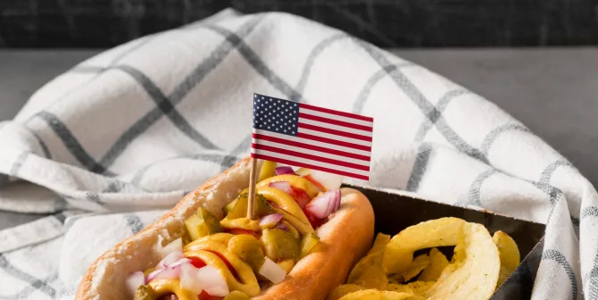 В еде вставлен флаг США