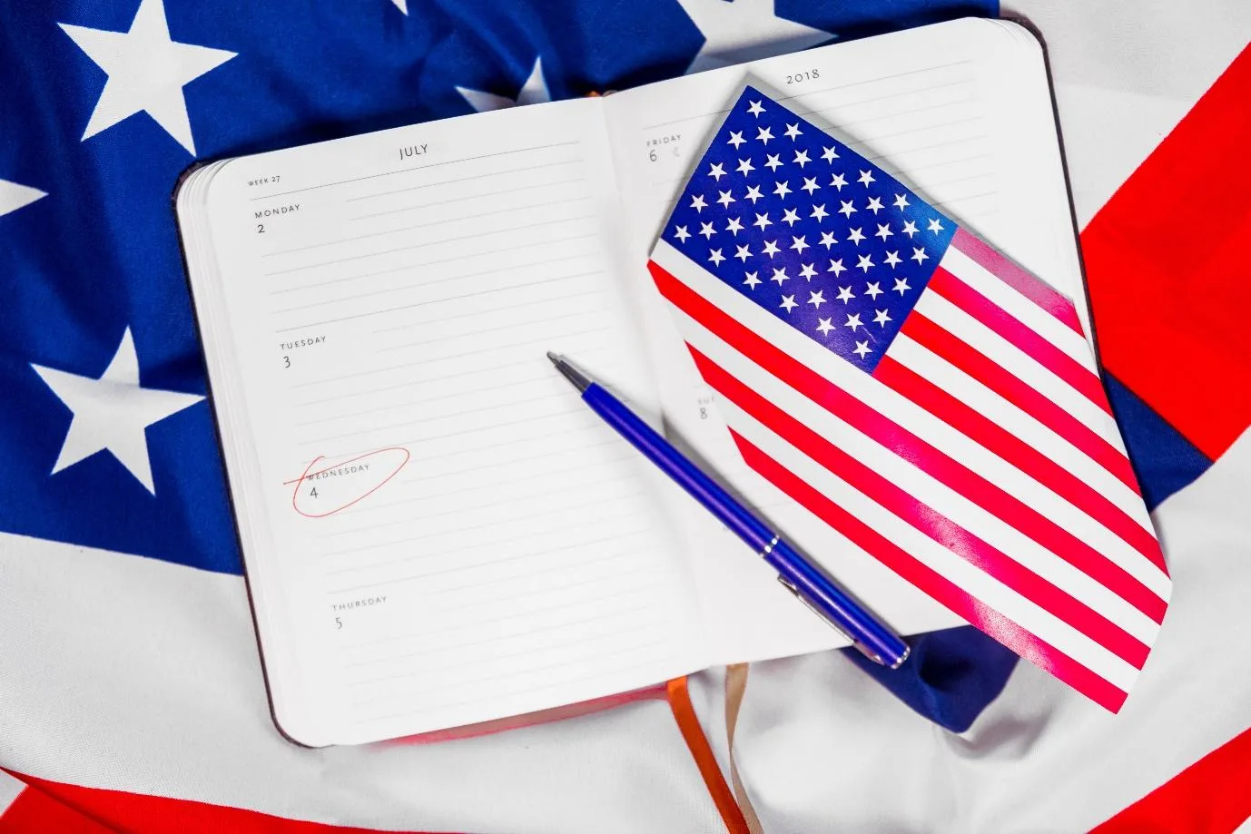 Ручка флаг США и дневник на флаге США